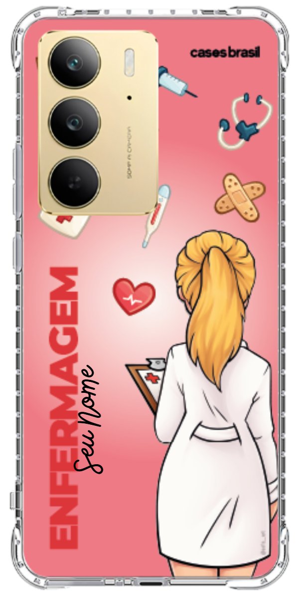 Capinha para celular Enfermagem - Boneca Profissão Com Fundo