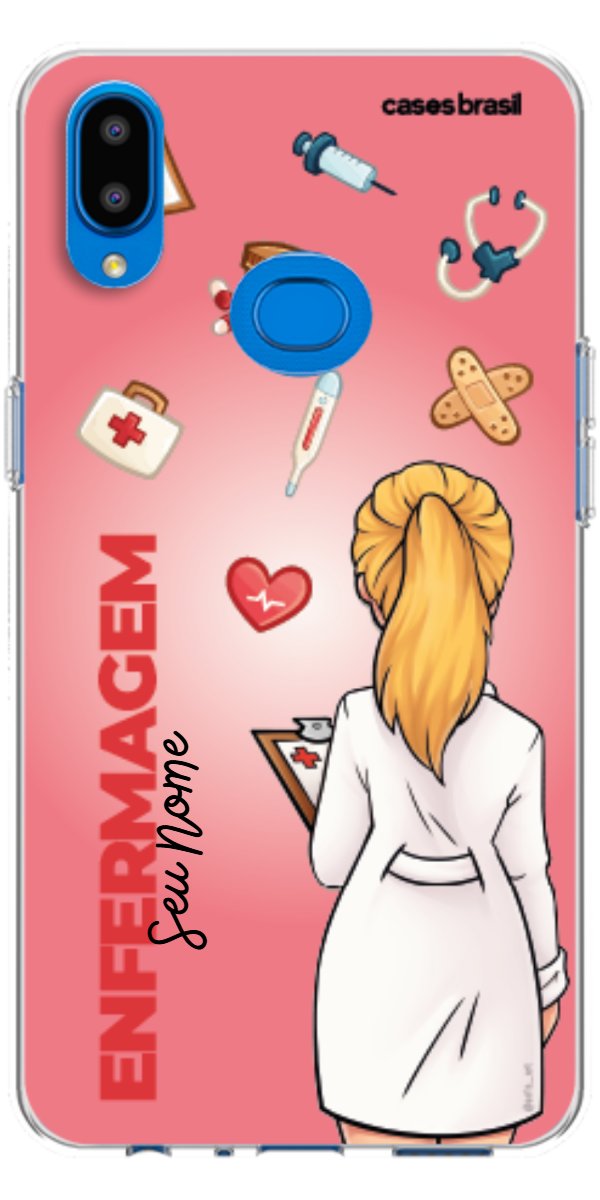 Capinha para celular Enfermagem - Boneca Profissão Com Fundo