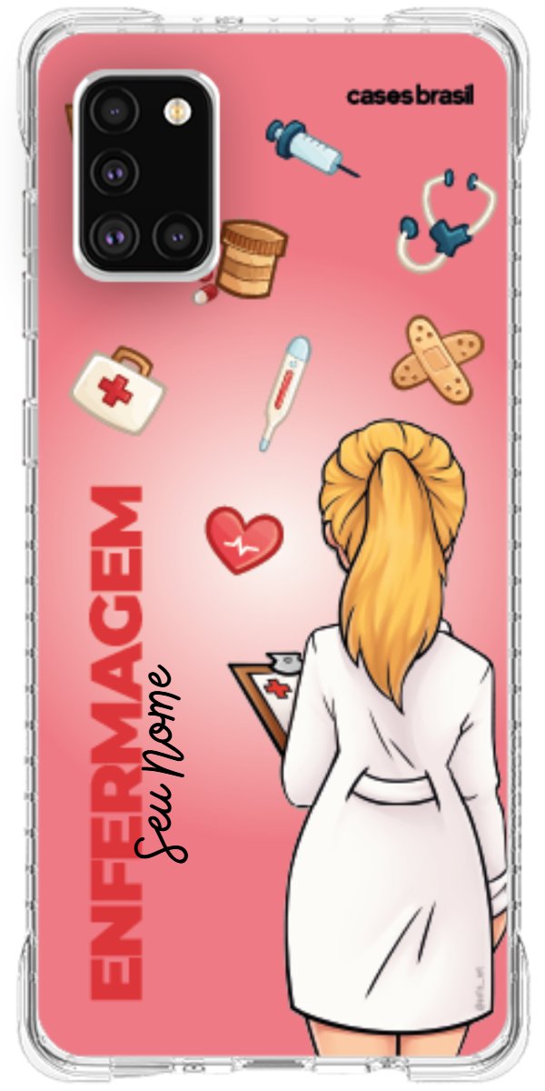 Capinha para celular Enfermagem - Boneca Profissão Com Fundo