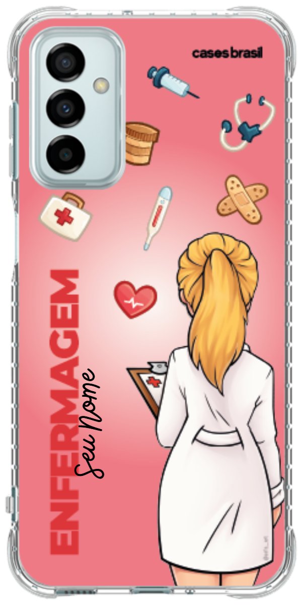 Capinha para celular Enfermagem - Boneca Profissão Com Fundo