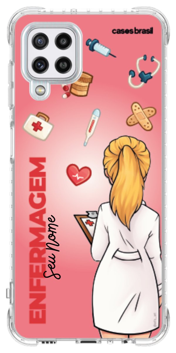 Capinha para celular Enfermagem - Boneca Profissão Com Fundo