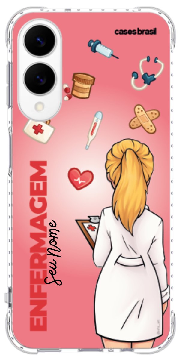 Capinha para celular Enfermagem - Boneca Profissão Com Fundo