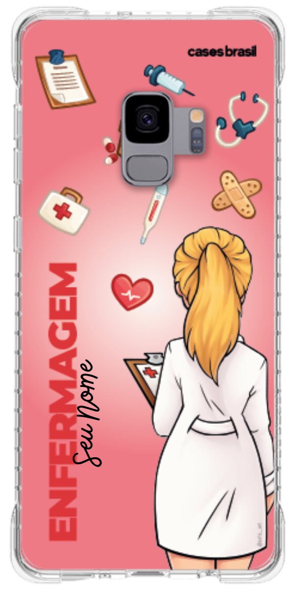 Capinha para celular Enfermagem - Boneca Profissão Com Fundo
