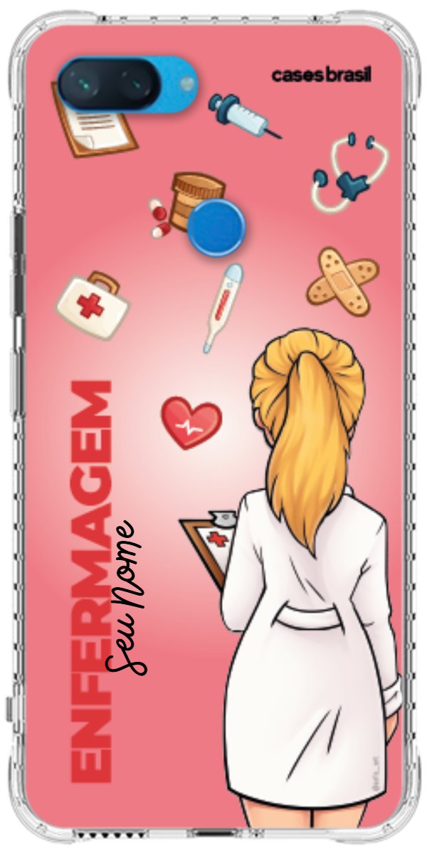 Capinha para celular Enfermagem - Boneca Profissão Com Fundo