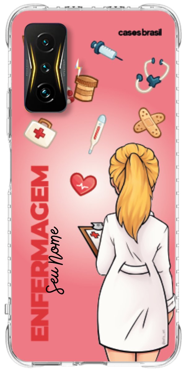Capinha para celular Enfermagem - Boneca Profissão Com Fundo