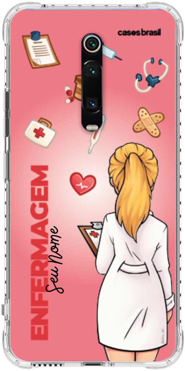 Capinha para celular Enfermagem - Boneca Profissão Com Fundo