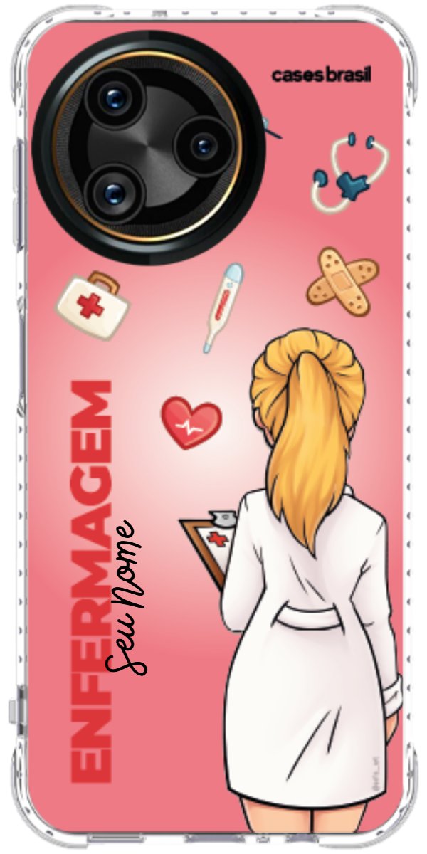 Capinha para celular Enfermagem - Boneca Profissão Com Fundo