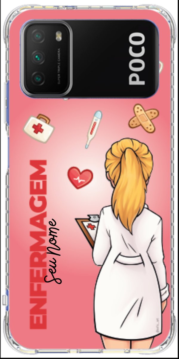 Capinha para celular Enfermagem - Boneca Profissão Com Fundo