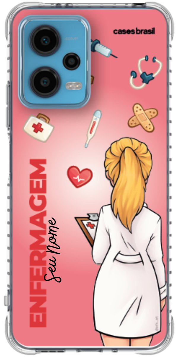 Capinha para celular Enfermagem - Boneca Profissão Com Fundo