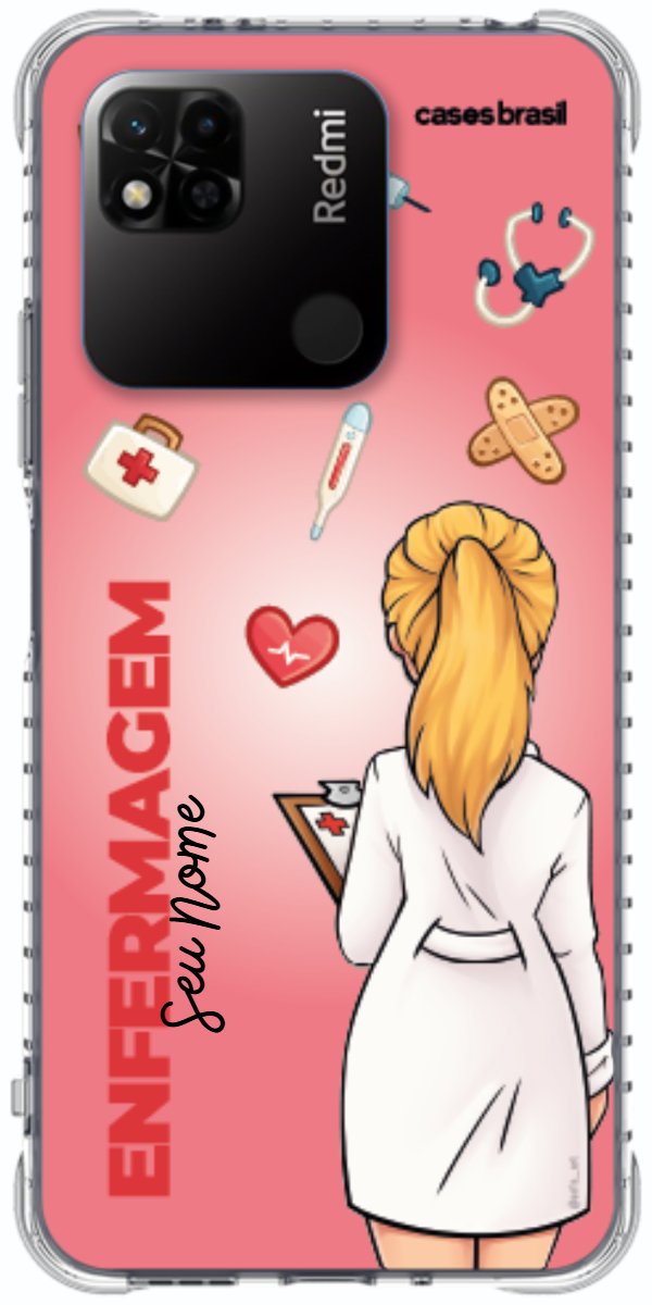 Capinha para celular Enfermagem - Boneca Profissão Com Fundo