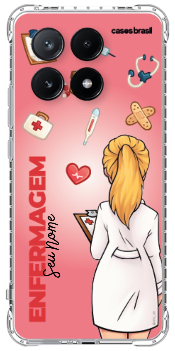 Capinha para celular Enfermagem - Boneca Profissão Com Fundo