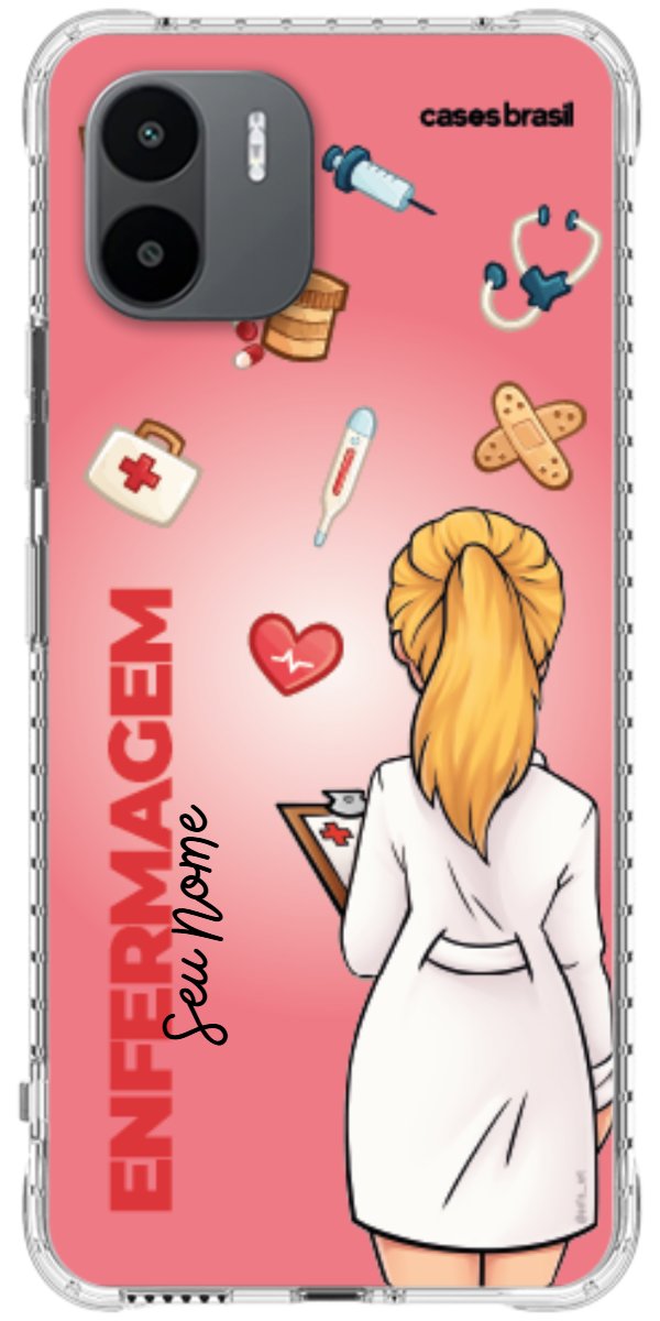 Capinha para celular Enfermagem - Boneca Profissão Com Fundo