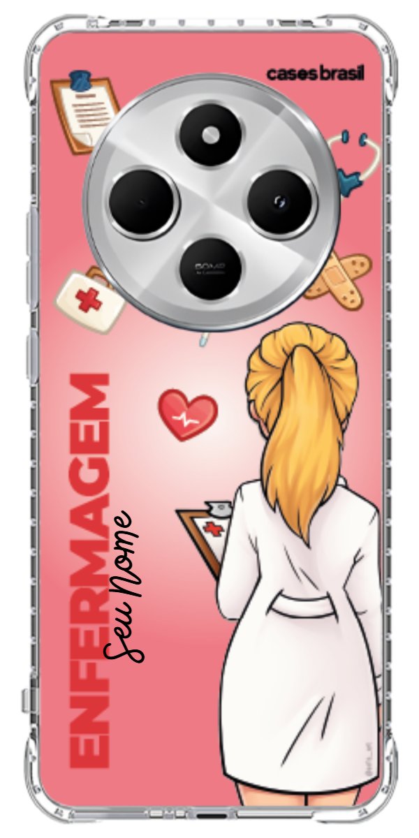 Capinha para celular Enfermagem - Boneca Profissão Com Fundo