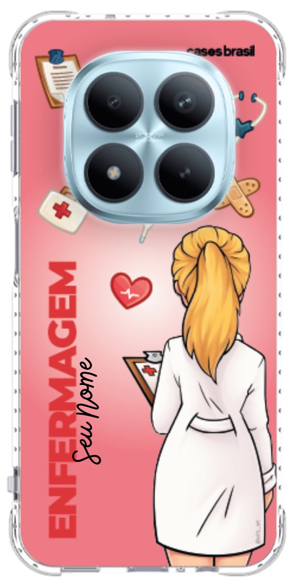 Capinha para celular Enfermagem - Boneca Profissão Com Fundo
