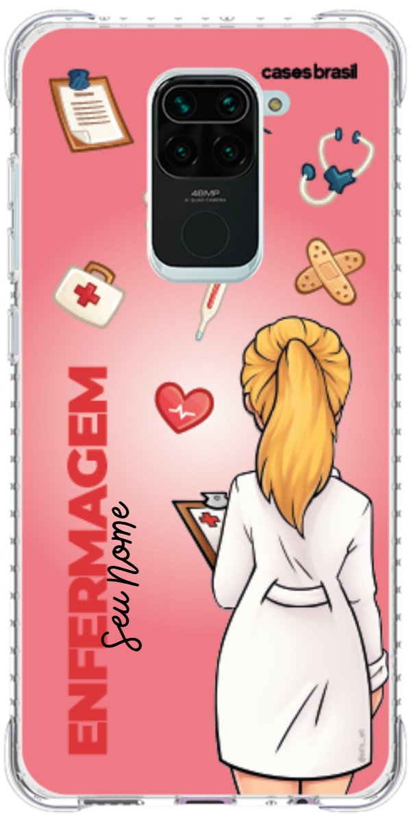 Capinha para celular Enfermagem - Boneca Profissão Com Fundo