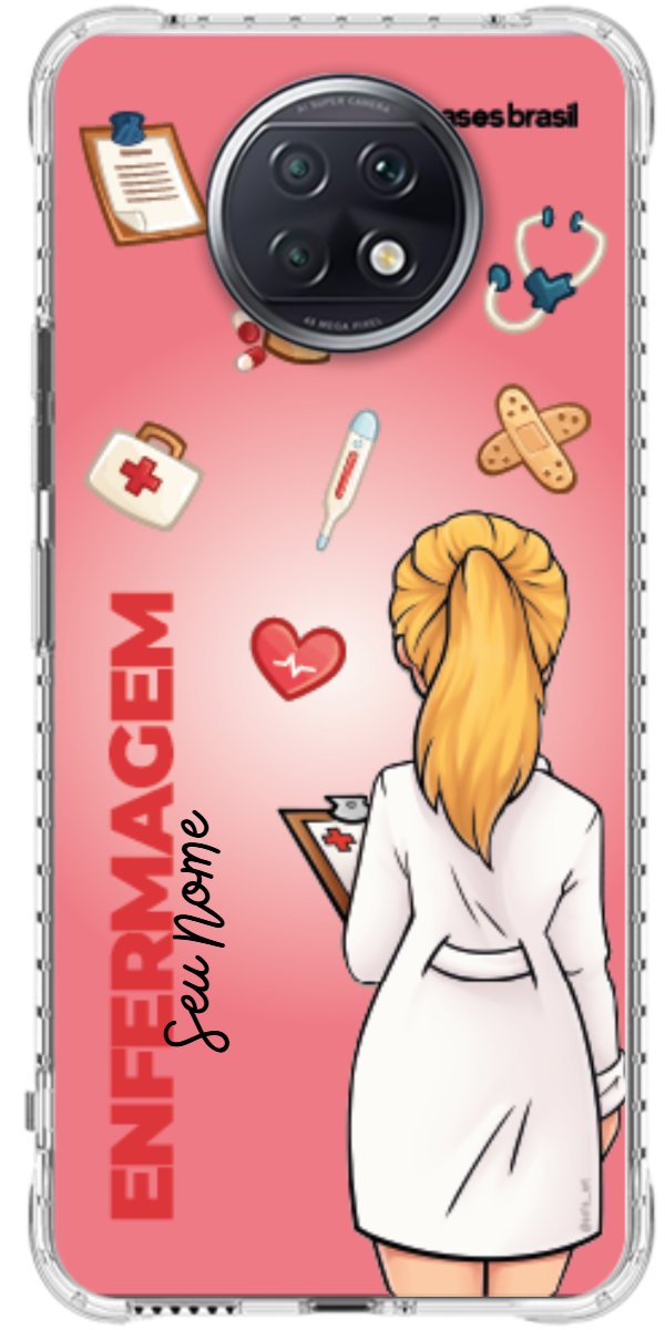 Capinha para celular Enfermagem - Boneca Profissão Com Fundo