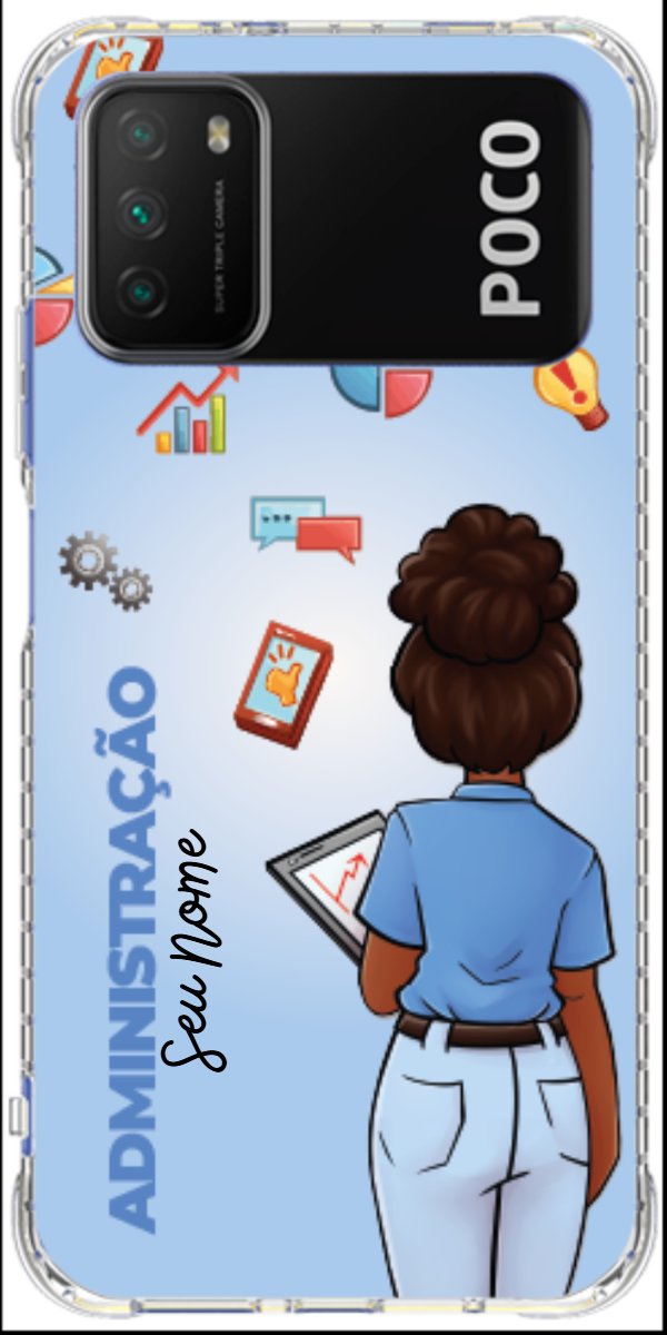 Capinha para celular Administração - Boneca Profissão Com Fundo
