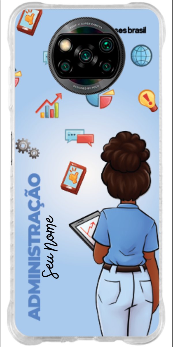 Capinha para celular Administração - Boneca Profissão Com Fundo