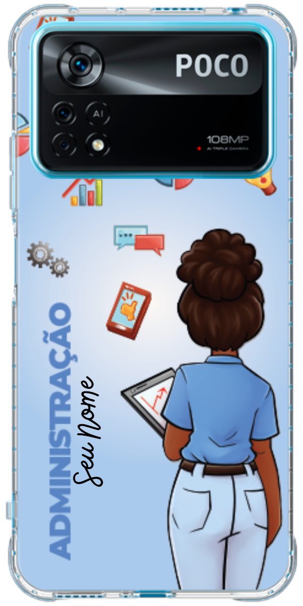 Capinha para celular Administração - Boneca Profissão Com Fundo