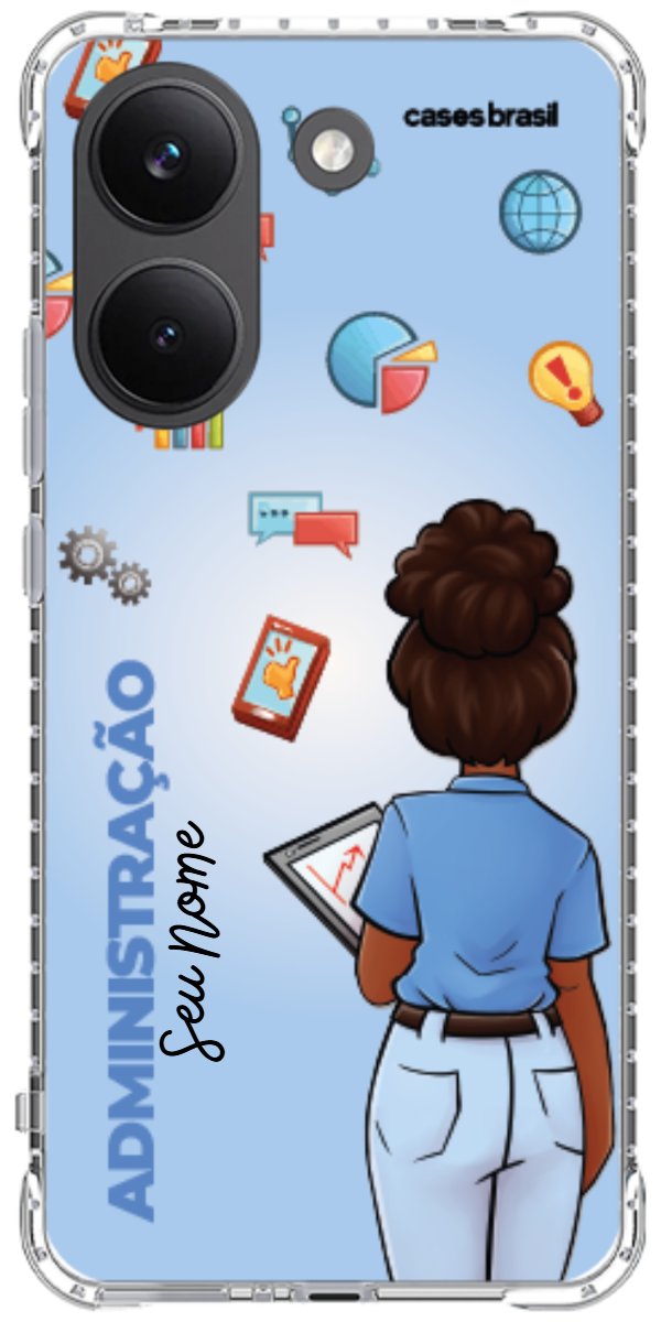 Capinha para celular Administração - Boneca Profissão Com Fundo