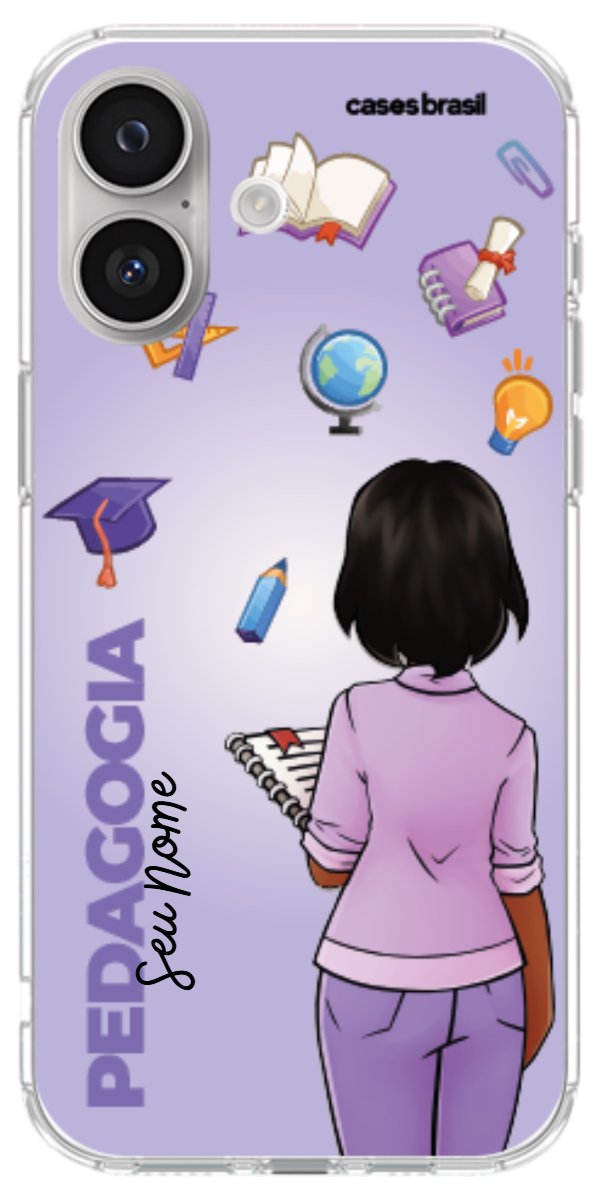 Capinha para celular Pedagogia - Boneca Profissão Com Fundo