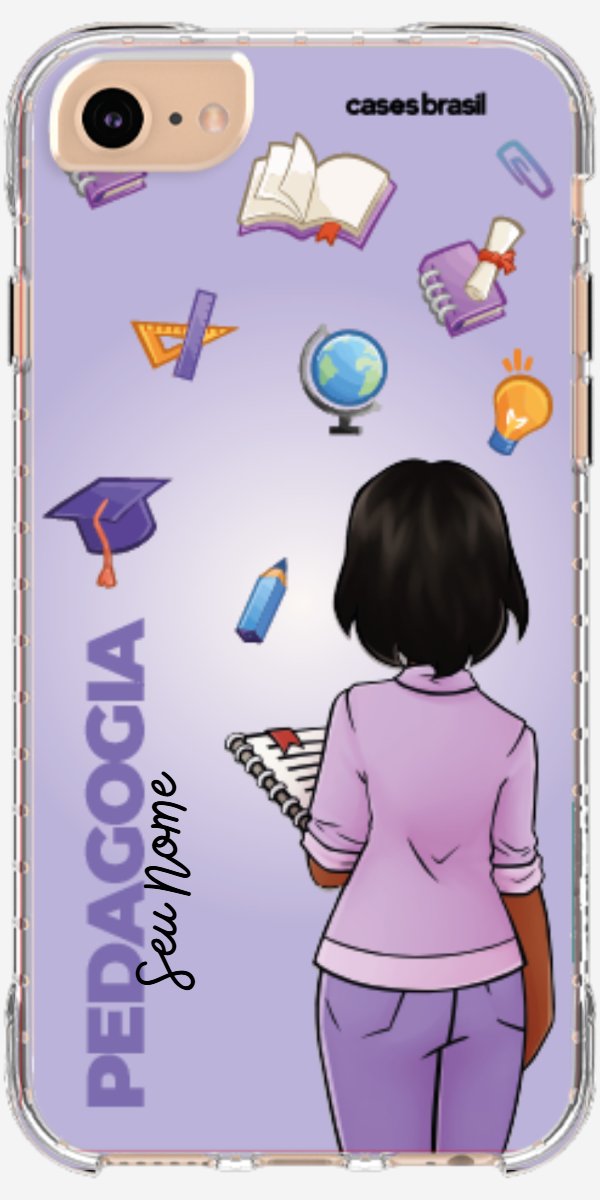 Capinha para celular Pedagogia - Boneca Profissão Com Fundo