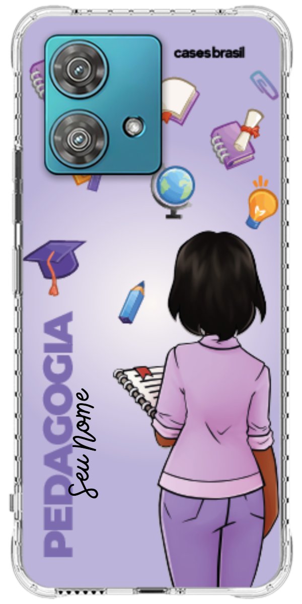 Capinha para celular Pedagogia - Boneca Profissão Com Fundo
