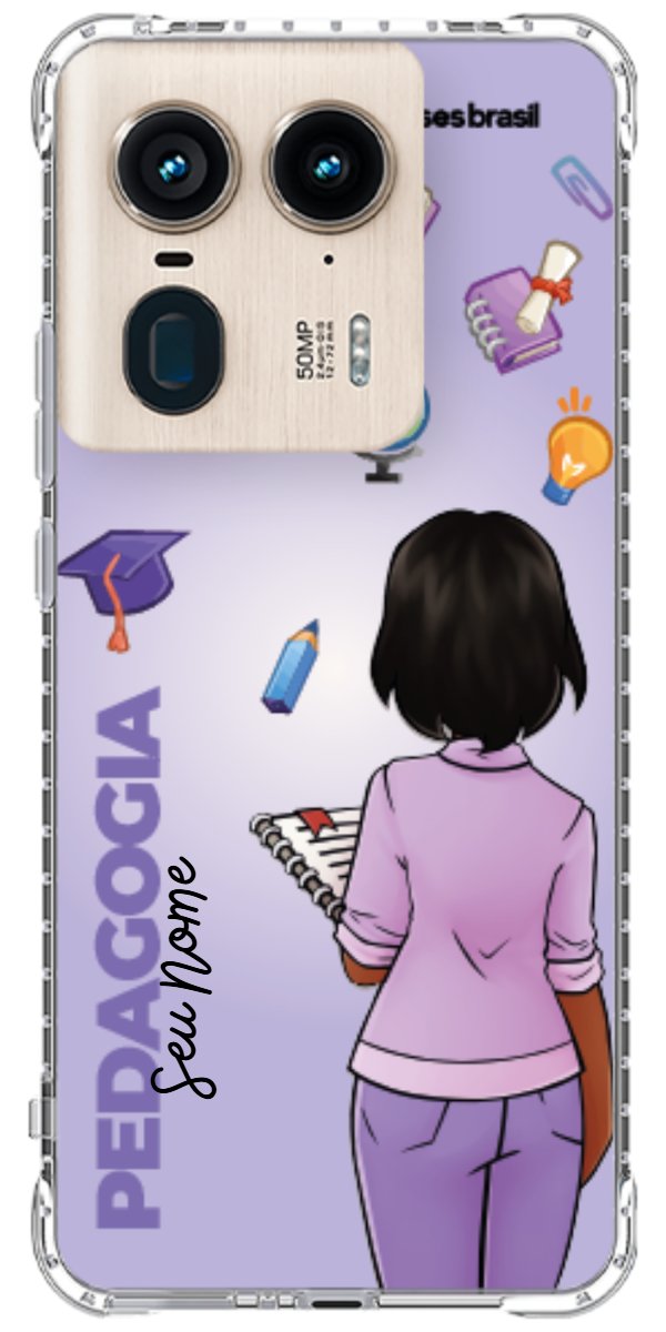 Capinha para celular Pedagogia - Boneca Profissão Com Fundo