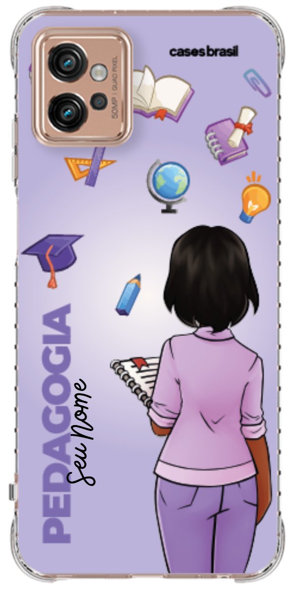 Capinha para celular Pedagogia - Boneca Profissão Com Fundo