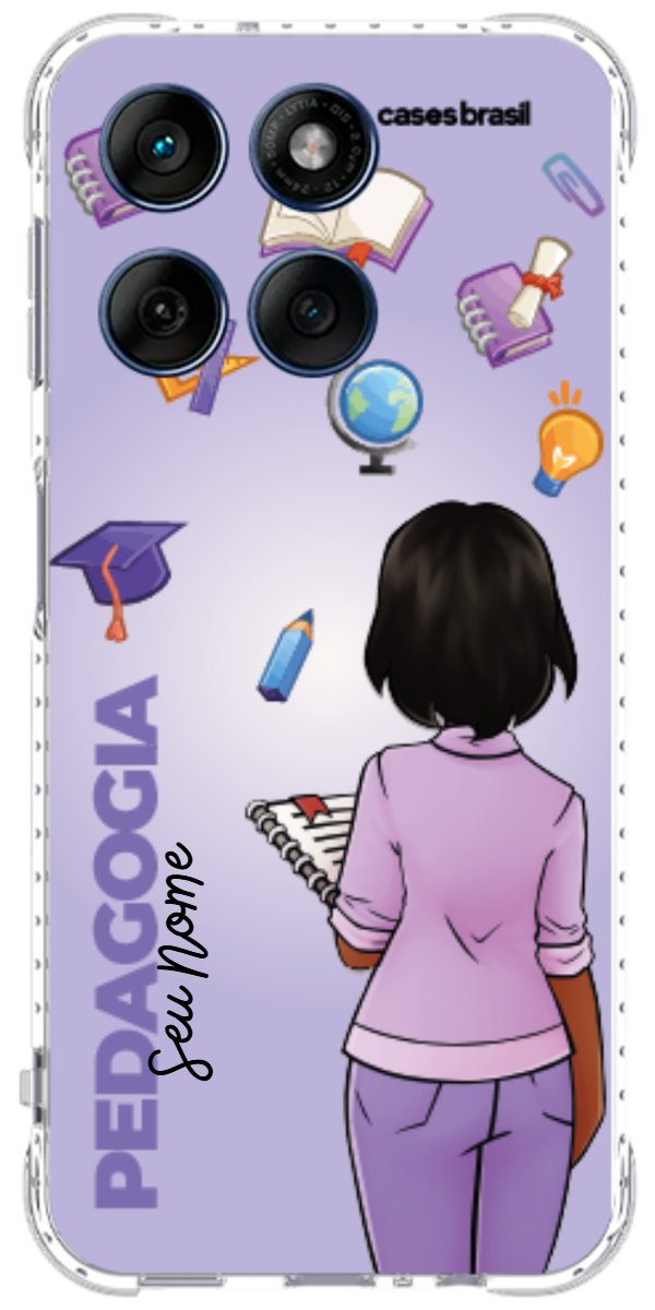 Capinha para celular Pedagogia - Boneca Profissão Com Fundo