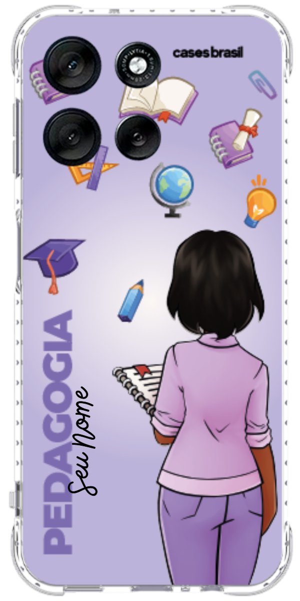 Capinha para celular Pedagogia - Boneca Profissão Com Fundo