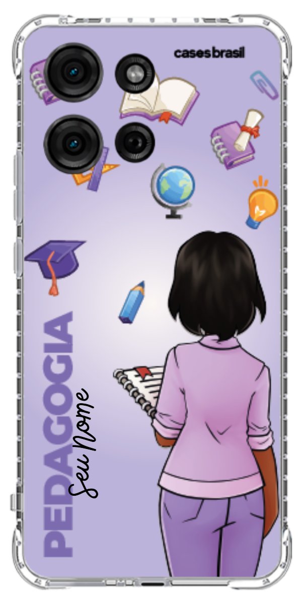 Capinha para celular Pedagogia - Boneca Profissão Com Fundo