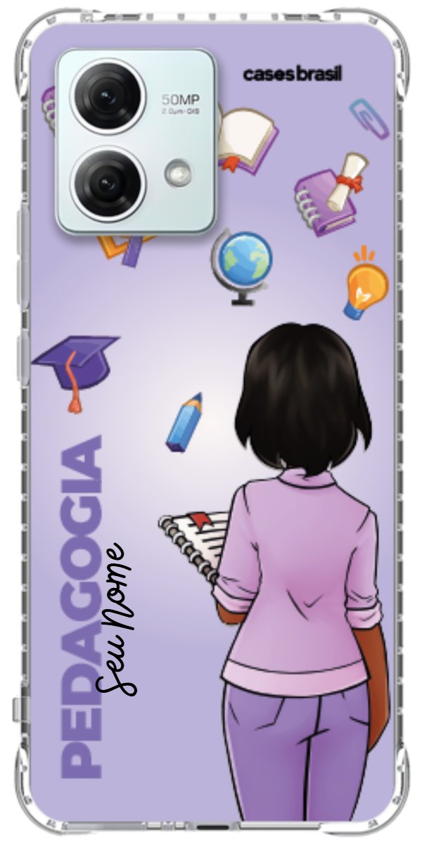 Capinha para celular Pedagogia - Boneca Profissão Com Fundo