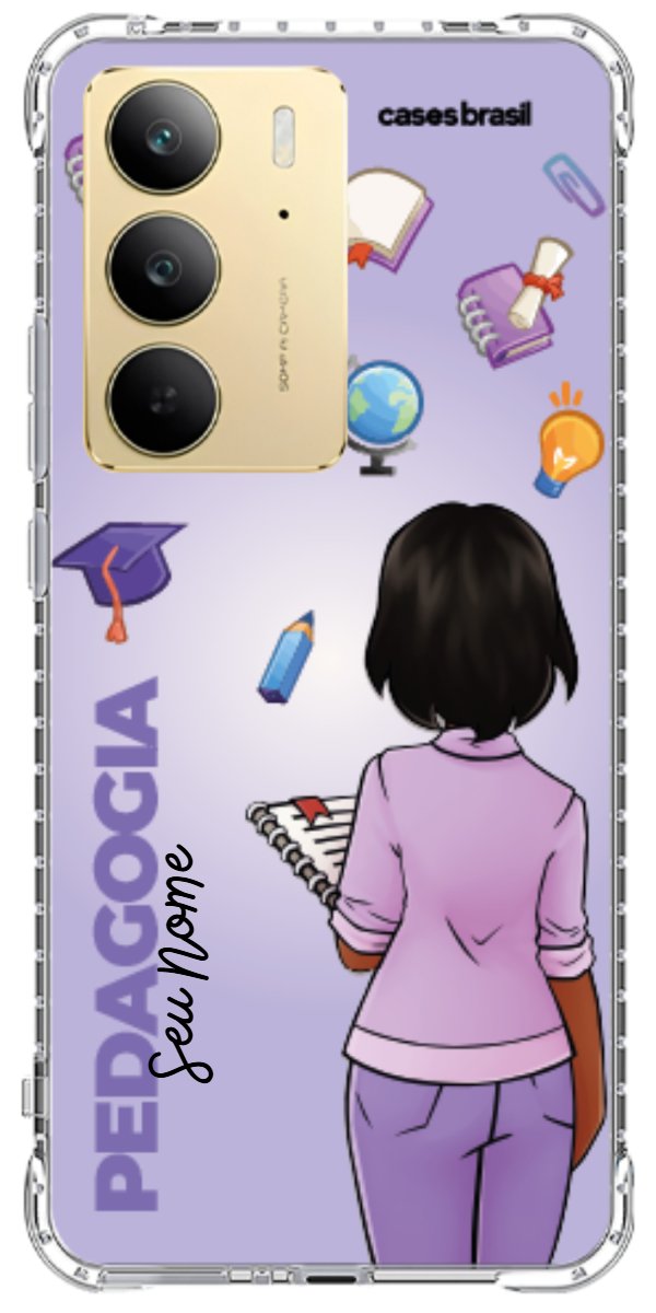 Capinha para celular Pedagogia - Boneca Profissão Com Fundo