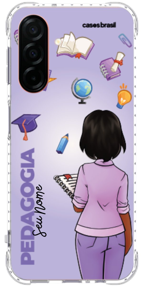 Capinha para celular Pedagogia - Boneca Profissão Com Fundo