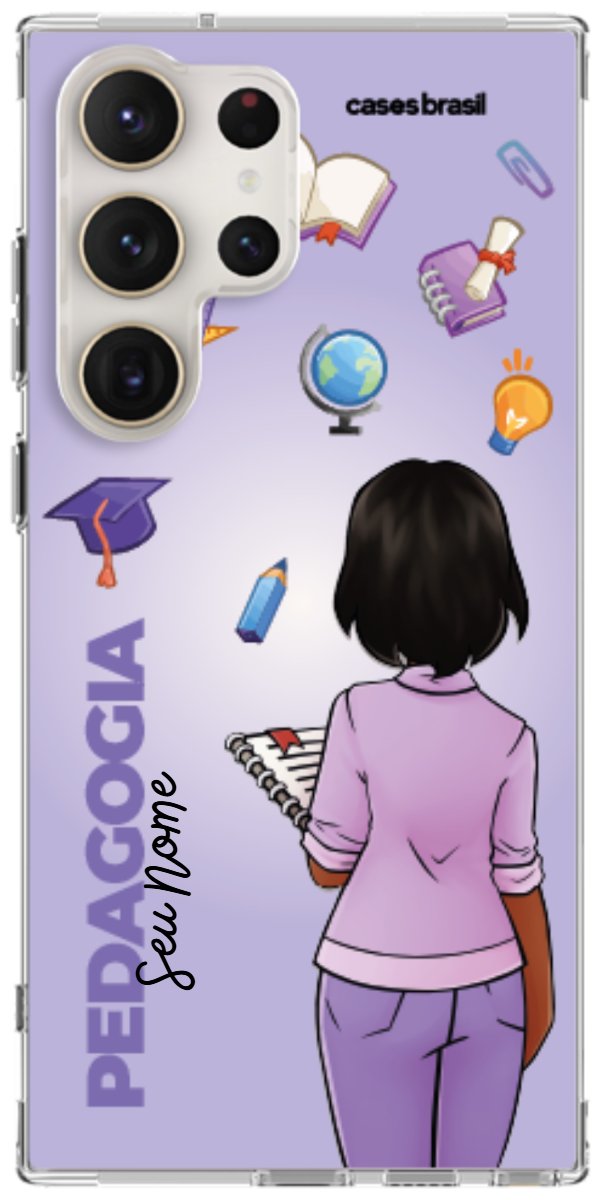 Capinha para celular Pedagogia - Boneca Profissão Com Fundo