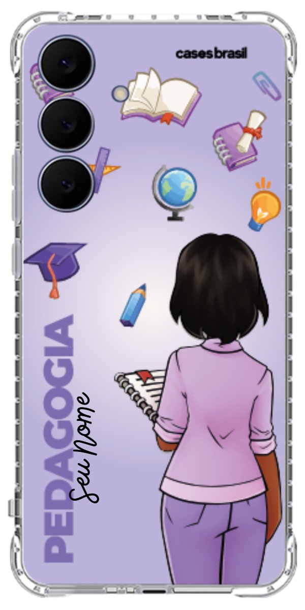 Capinha para celular Pedagogia - Boneca Profissão Com Fundo