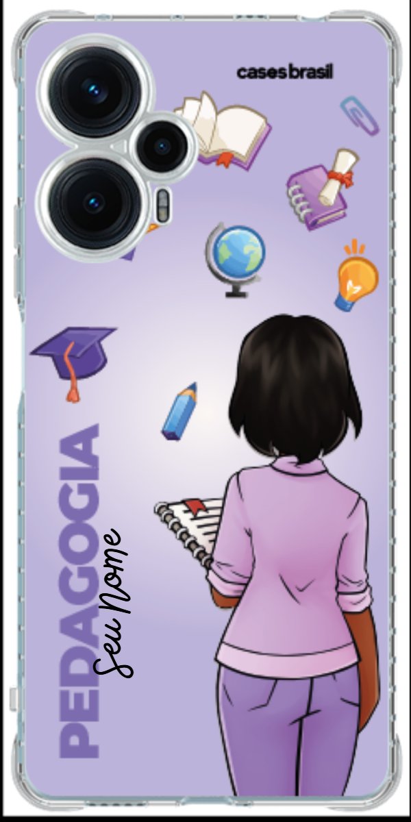 Capinha para celular Pedagogia - Boneca Profissão Com Fundo