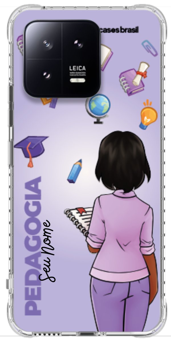 Capinha para celular Pedagogia - Boneca Profissão Com Fundo