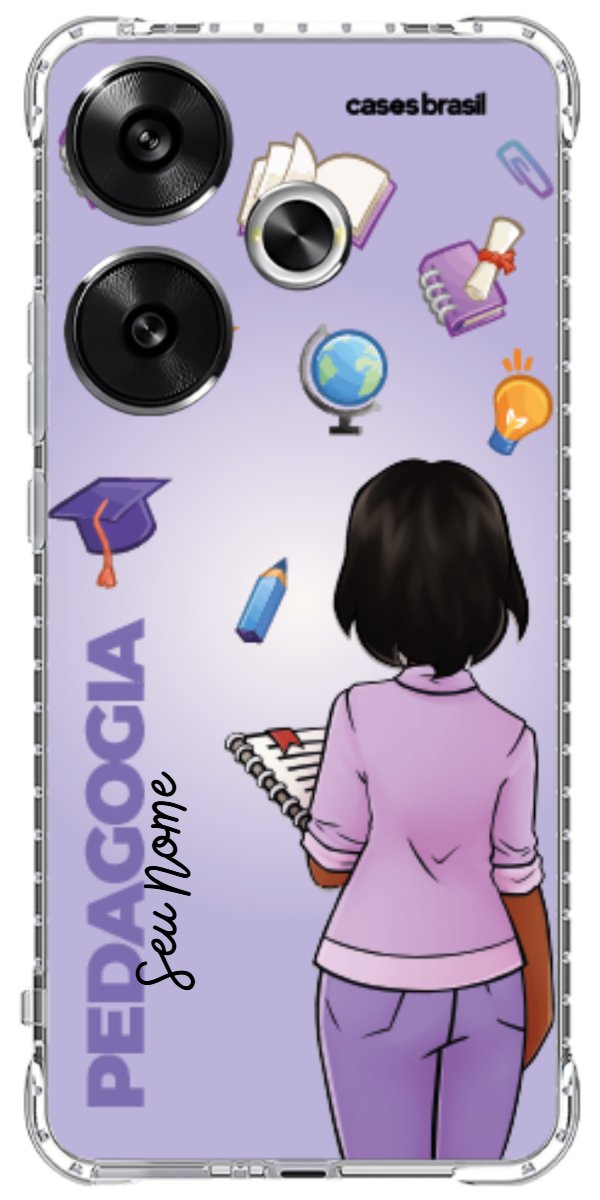 Capinha para celular Pedagogia - Boneca Profissão Com Fundo
