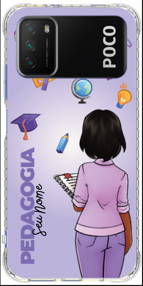 Capinha para celular Pedagogia - Boneca Profissão Com Fundo
