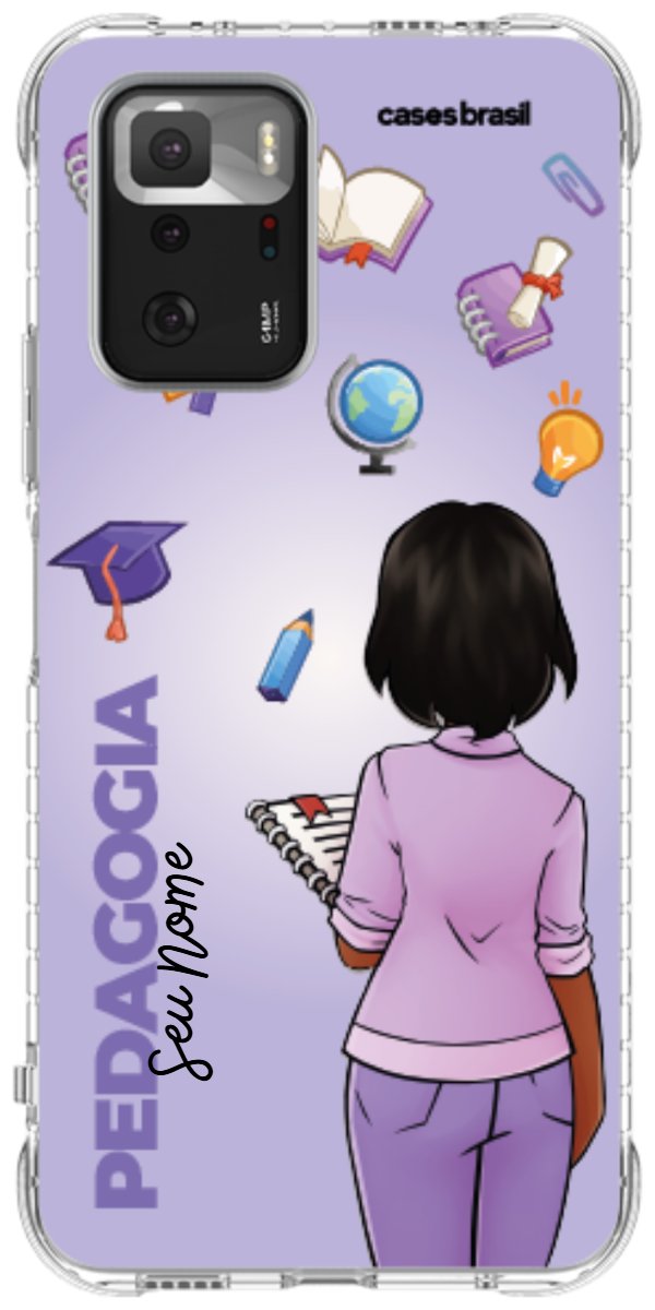 Capinha para celular Pedagogia - Boneca Profissão Com Fundo