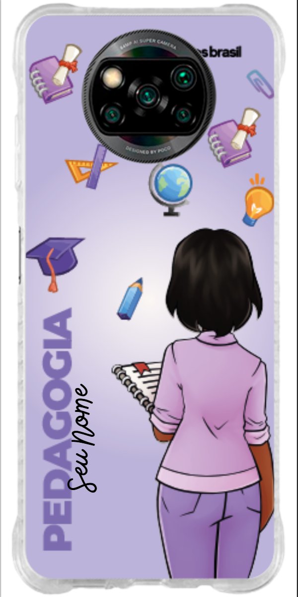 Capinha para celular Pedagogia - Boneca Profissão Com Fundo