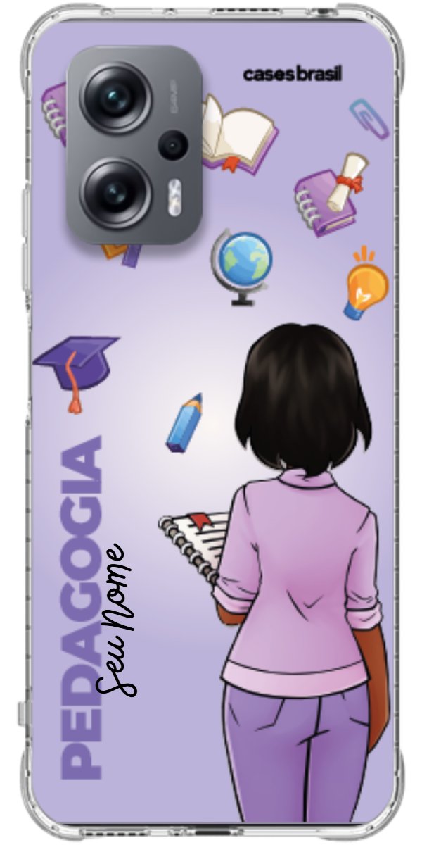 Capinha para celular Pedagogia - Boneca Profissão Com Fundo