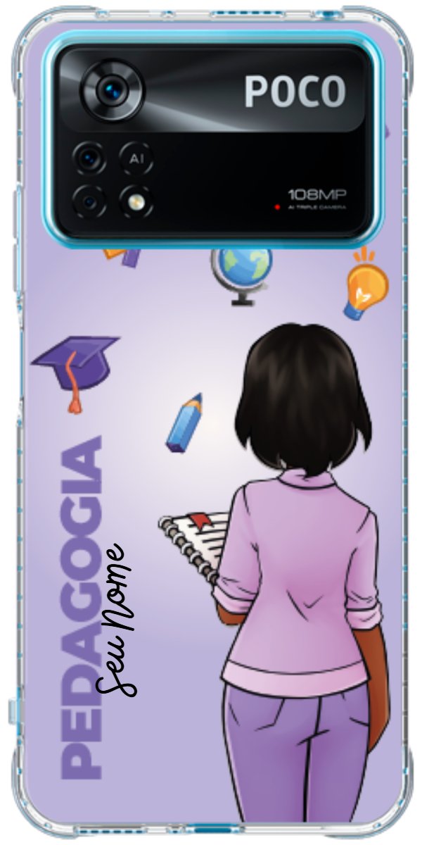 Capinha para celular Pedagogia - Boneca Profissão Com Fundo