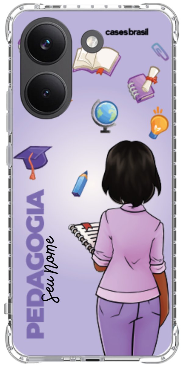 Capinha para celular Pedagogia - Boneca Profissão Com Fundo