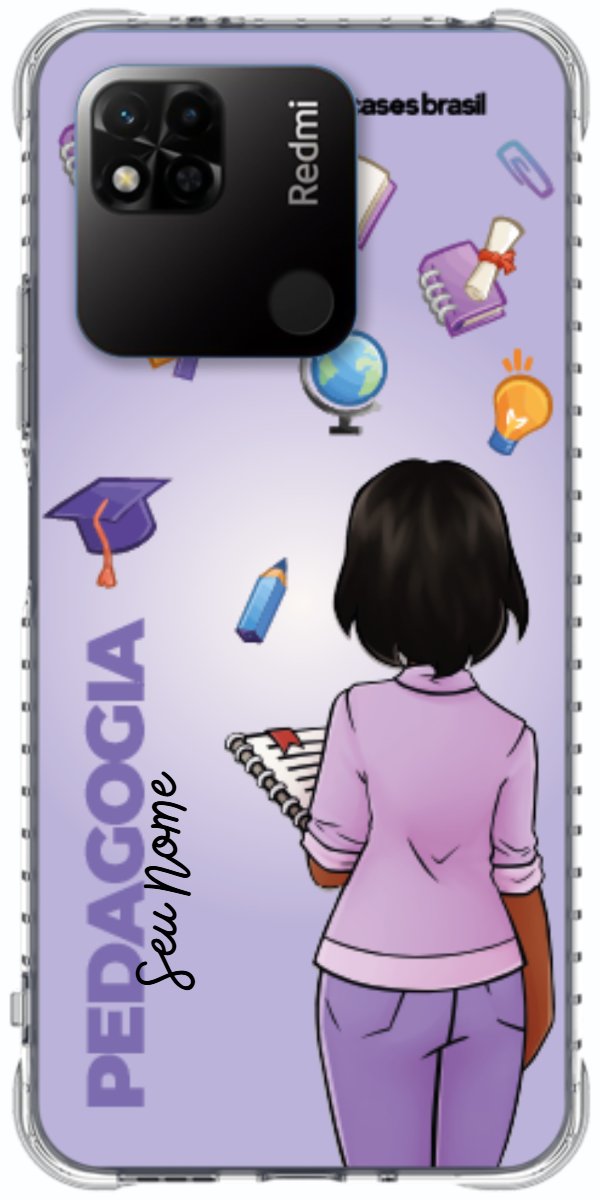 Capinha para celular Pedagogia - Boneca Profissão Com Fundo
