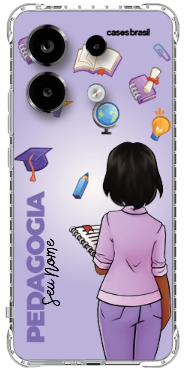 Capinha para celular Pedagogia - Boneca Profissão Com Fundo