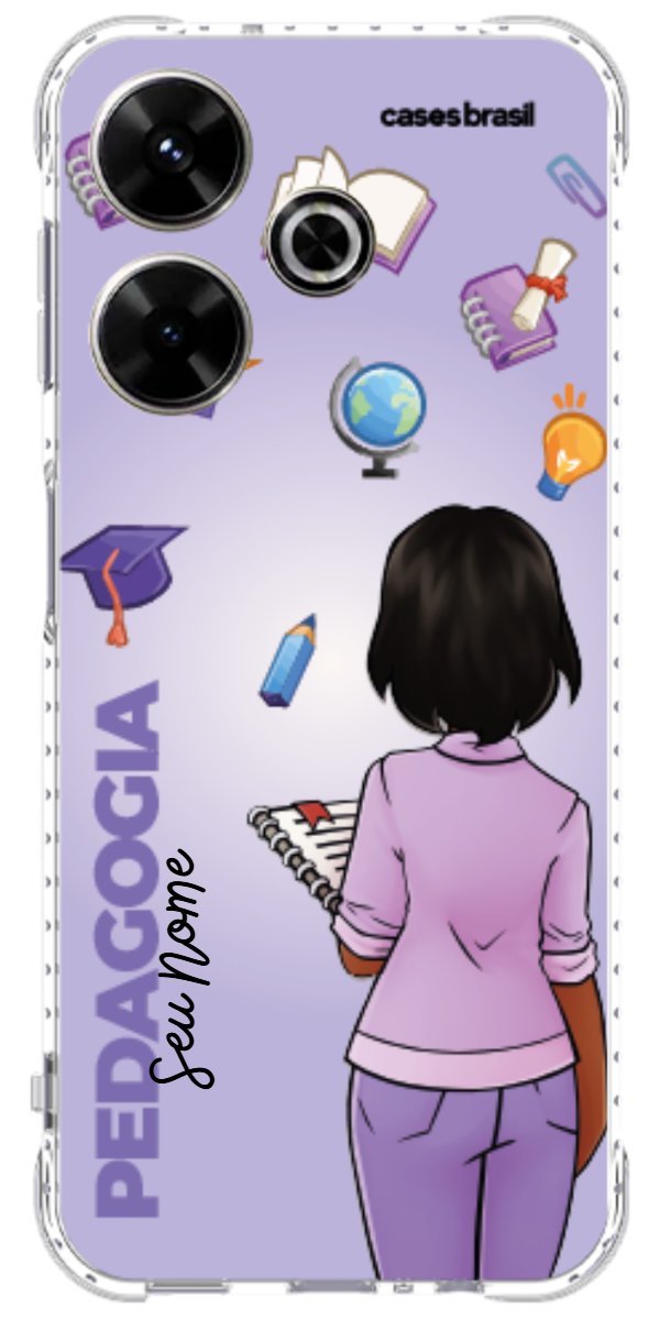 Capinha para celular Pedagogia - Boneca Profissão Com Fundo