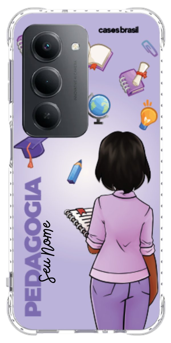 Capinha para celular Pedagogia - Boneca Profissão Com Fundo